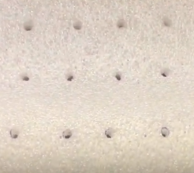 holes in the styrofoam